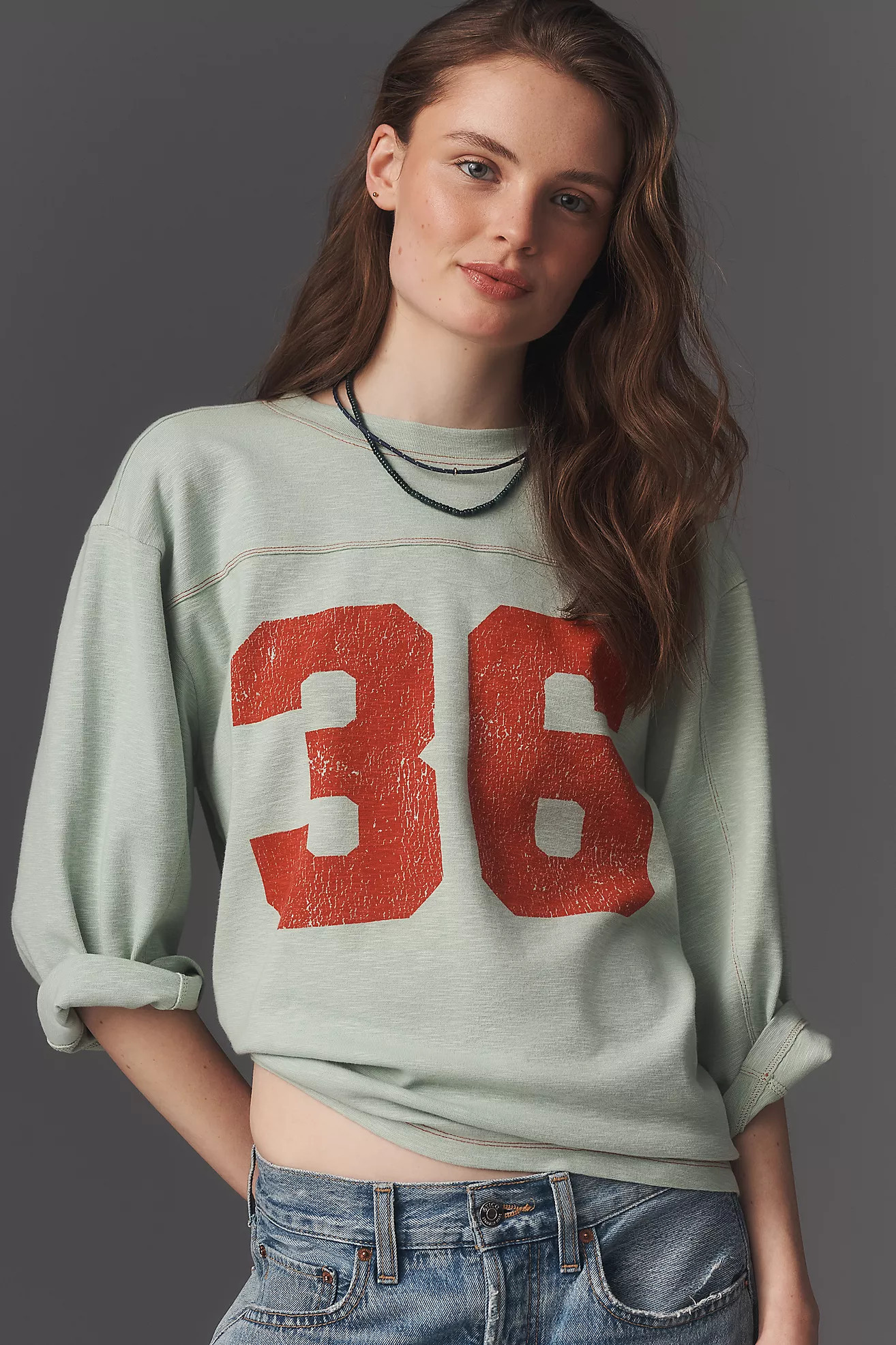 Pilcro 3/4 Sleeve Varsity Tee | Anthropologie (US)