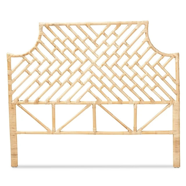 bali & pari Jayliah Modern Bohemian Natural Brown Rattan Queen Size Standalone Headboard | Walmart (US)