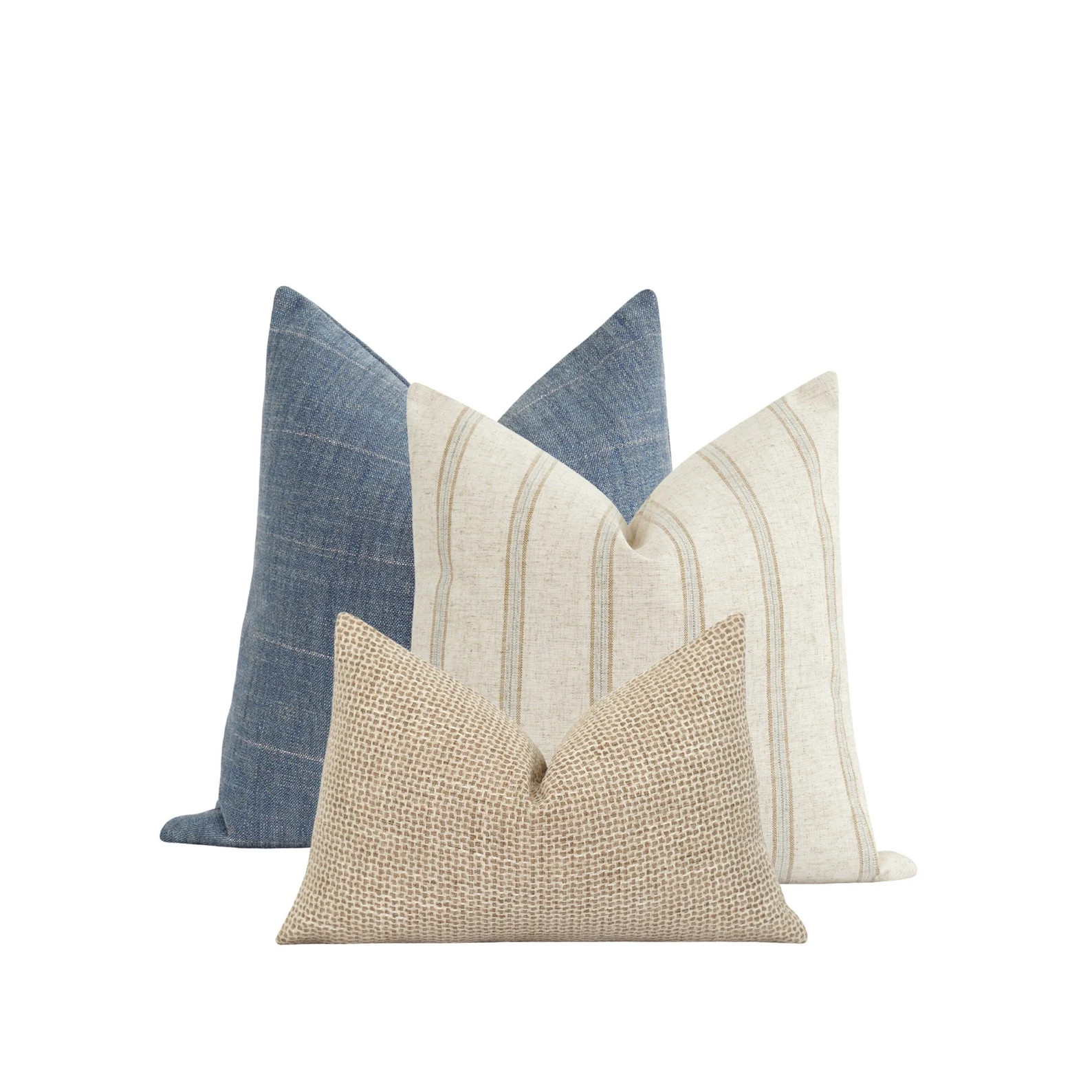 Denim Stripe Woven Pillow Cover Denim Blue White Stripe - Etsy | Etsy (US)