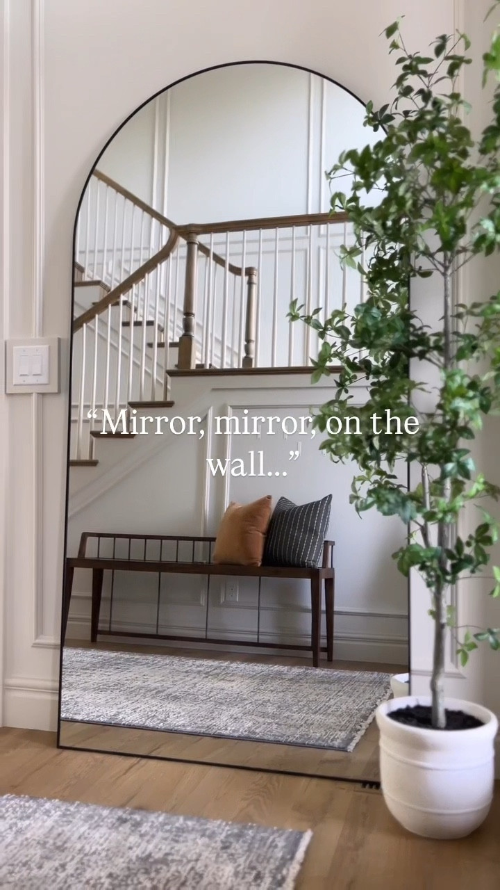 Stunning arched floor mirror fr Amazon is affordable! I love the simple black frame, and the mirror is not warped at all. Elevate your home with this aesthetic floor mirror.

#mirror #amazon #affordable

Entryway, entry decor, entry refresh, entry mirror, floor mirror, tall mirror, affordable mirror, Amazon mirror, Amazon home finds, Amazon deal

#LTKHome #LTKStyleTip #LTKWatchNow