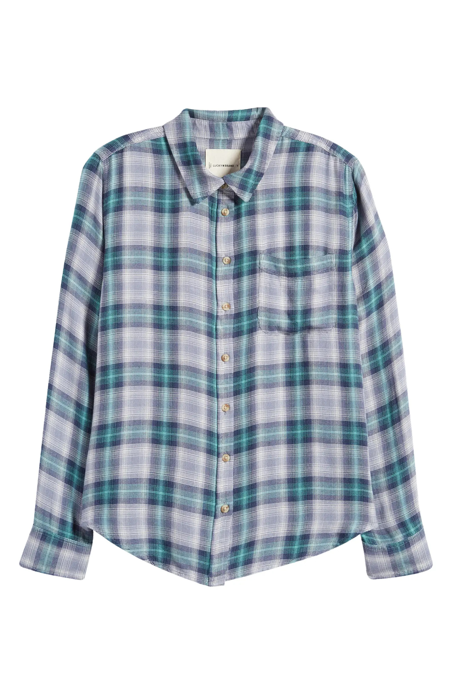 Cloud Plaid Boyfriend Shirt | Nordstrom