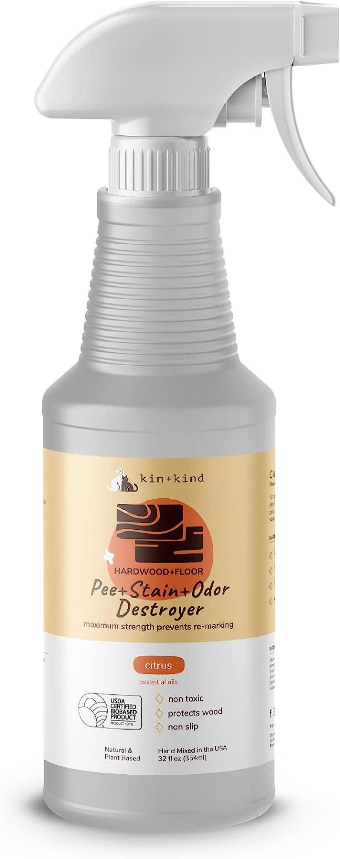 kin+kind Pet Odor Eliminator for Home - Litter Deodorizer, Pet Urine Odor Eliminator Spray and St... | Amazon (US)