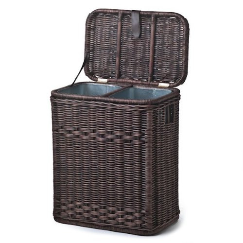 The Basket Lady Divided Wicker Recycling Basket with Removable Metal Liner, 20 in L x 13 in W x 2... | Amazon (US)