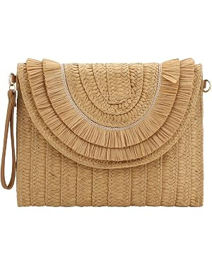 Gets Straw Clutch Purse for Women, Woven Beach Bag Summer Corssbody Purse Small Rattan Shoulder B... | Amazon (US)