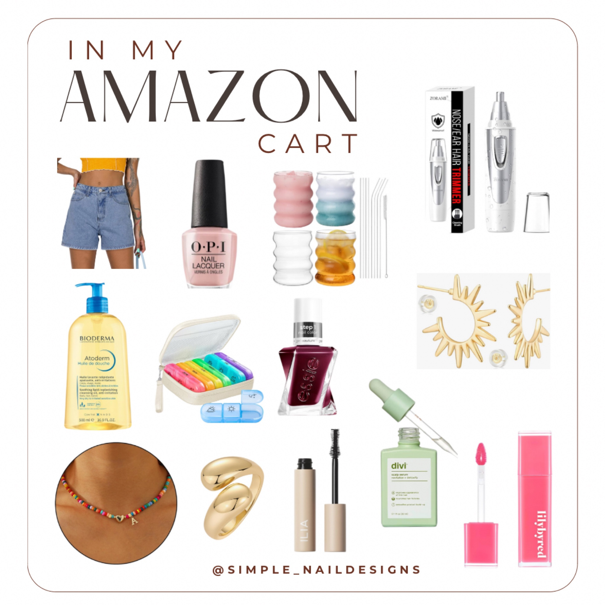 What’s In My Cart | Amazon Finds

*Heart this post and be notified of price drops | then shop from your Favorites*

#jewlery #divi #nosehairtrimmer #lipstain #bioderma  #ilia #cutecups #pillorganizer #shorts #jeanshorts #opi #essie #nailpolish #amazonfinds #cutehairbow 


#LTKPlusSize #LTKBeauty #LTKStyleTip