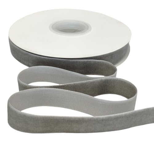 Abbaoww 11 Yards Vintage Silver Velvet Ribbon 5/8 Inch Single Face Velvet Ribbon for Gift Wrapping Wedding Decoration DIY Project | Amazon (US)