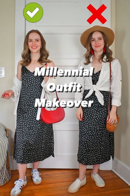 Millennial outfit makeover. 
Xs slip dress
Cotton button down


#LTKSeasonal #LTKstyletip