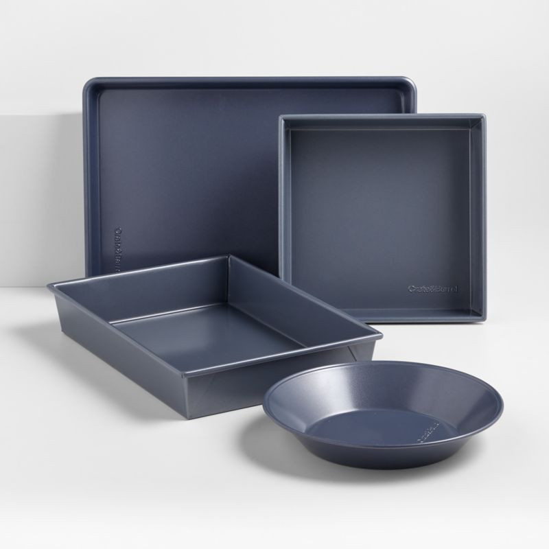 Crate & Barrel Slate Blue 4-Piece Countertop Oven Set + Reviews | Crate & Barrel | Crate & Barrel