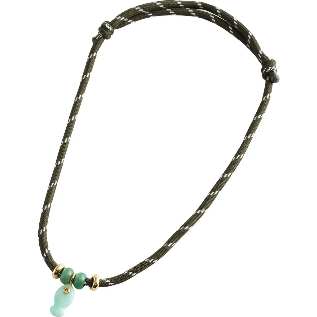 Madewell Paracord Charm Necklace in Antique Gold at Nordstrom | Nordstrom