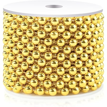 60.5FT Christmas Tree Beads Garland Decor Artificial Plastic Pearls Beads Roll for Xmas Tree Part... | Amazon (US)
