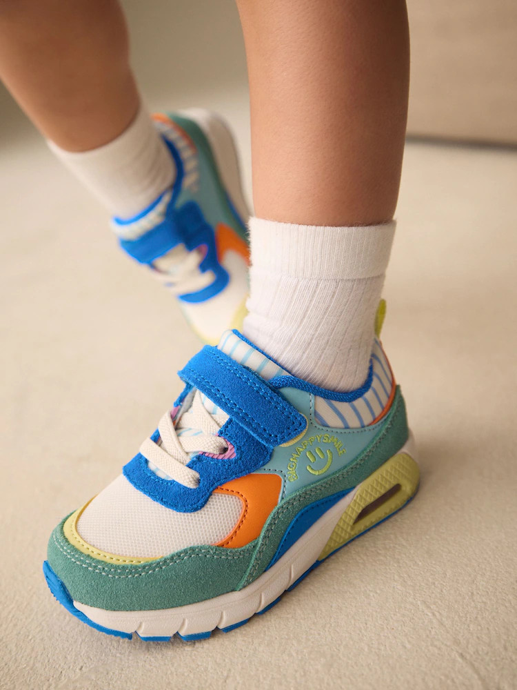 Blue/Green Standard Fit (F) Elastic Lace Trainers | Next US