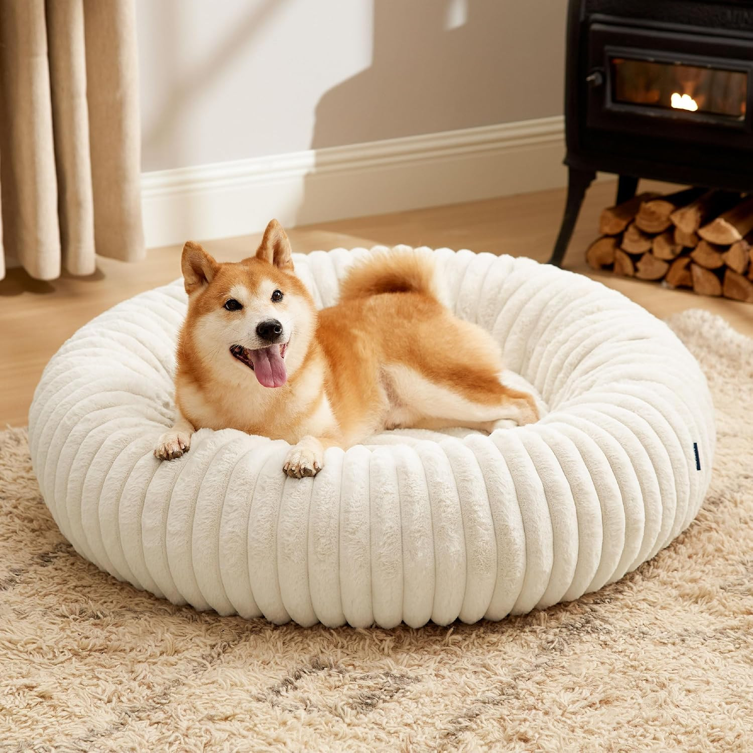 Bedsure ComfyFleece® Donut Dog Beds Large Sized Dog with Washable Cover | Amazon (US)