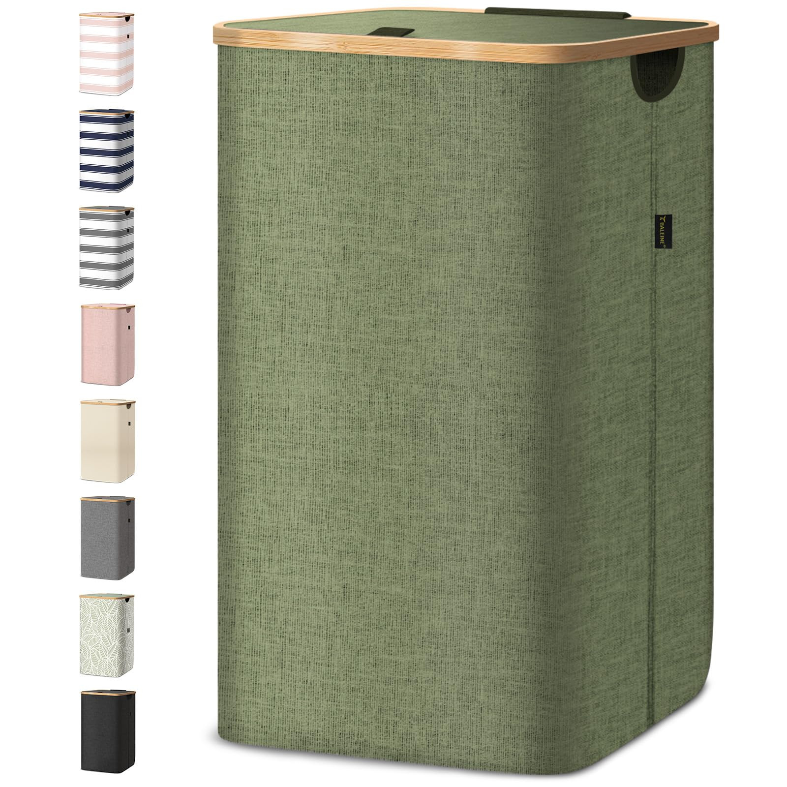 BALEINE Laundry Hamper with Lid, Tall Laundry Baskets with Bamboo Pull Handles, Large Laundry Bin... | Amazon (US)