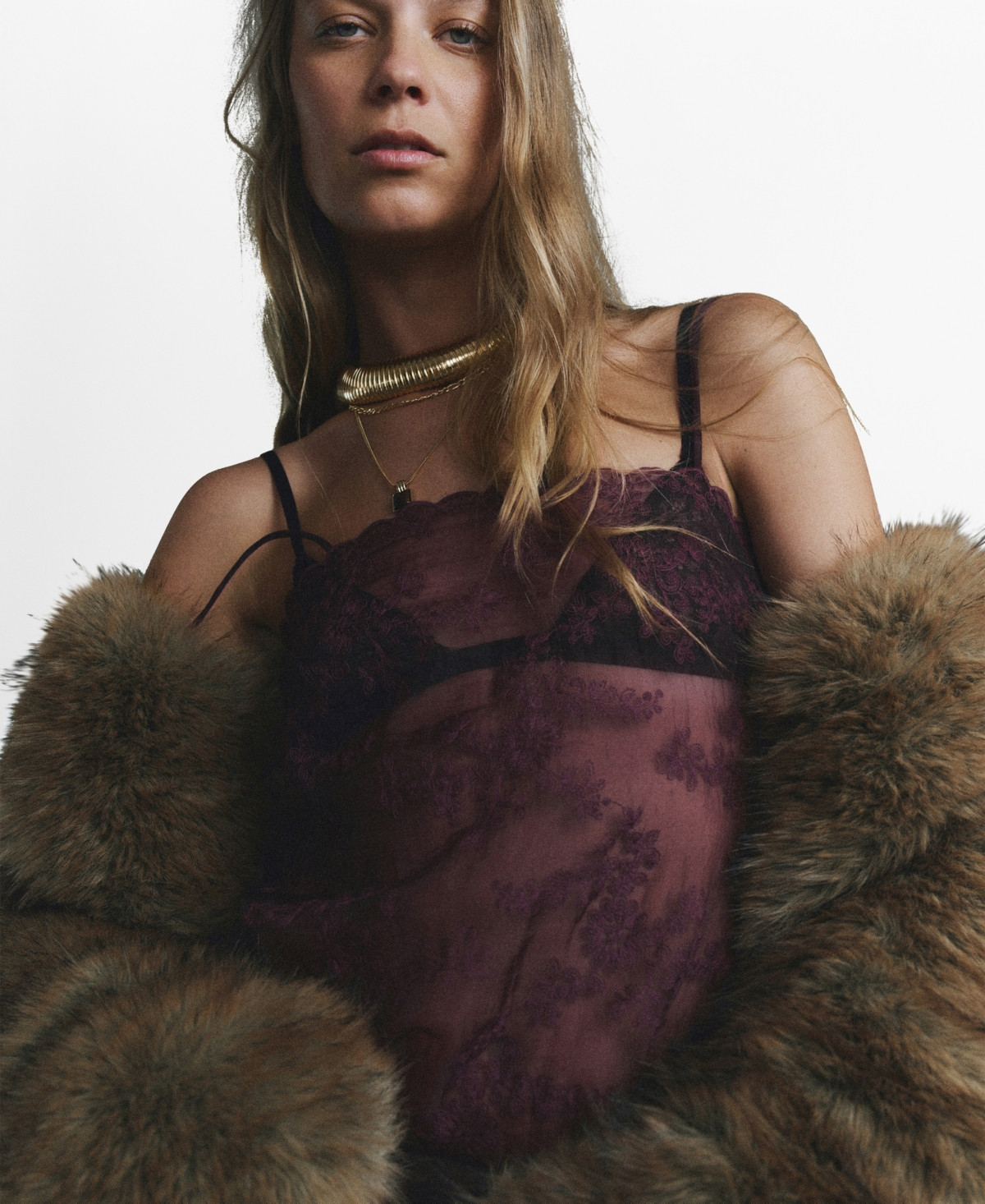 Mango Women's Embroidered Sheer Top - Burgundy | Macy's