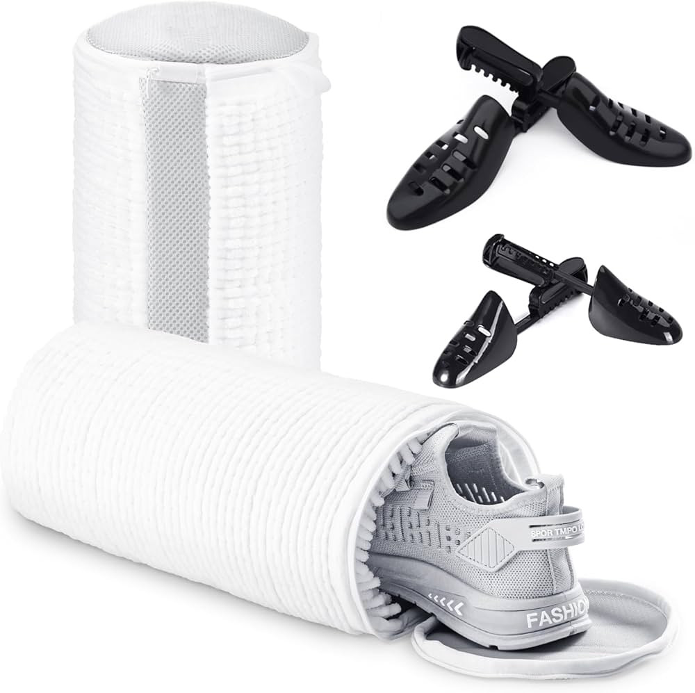 Shoe Washing Bag for Washing Machine, Fluffy Fibers Keep 360° Wrap-around Cleaning, 2 Pairs Adju... | Amazon (US)