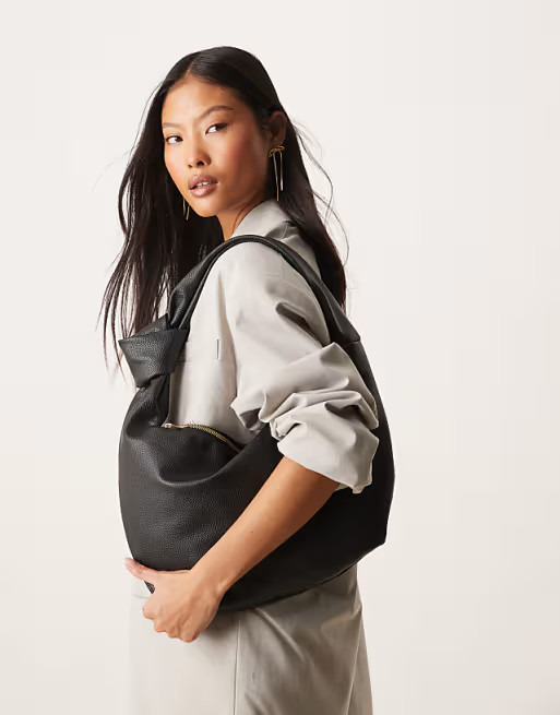 New Look knotted strap shoulder bag in black | ASOS (Global)