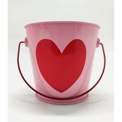 Kids&#39; Valentine&#39;s Day Decorative Metal Pail Pink - Spritz&#8482; | Target