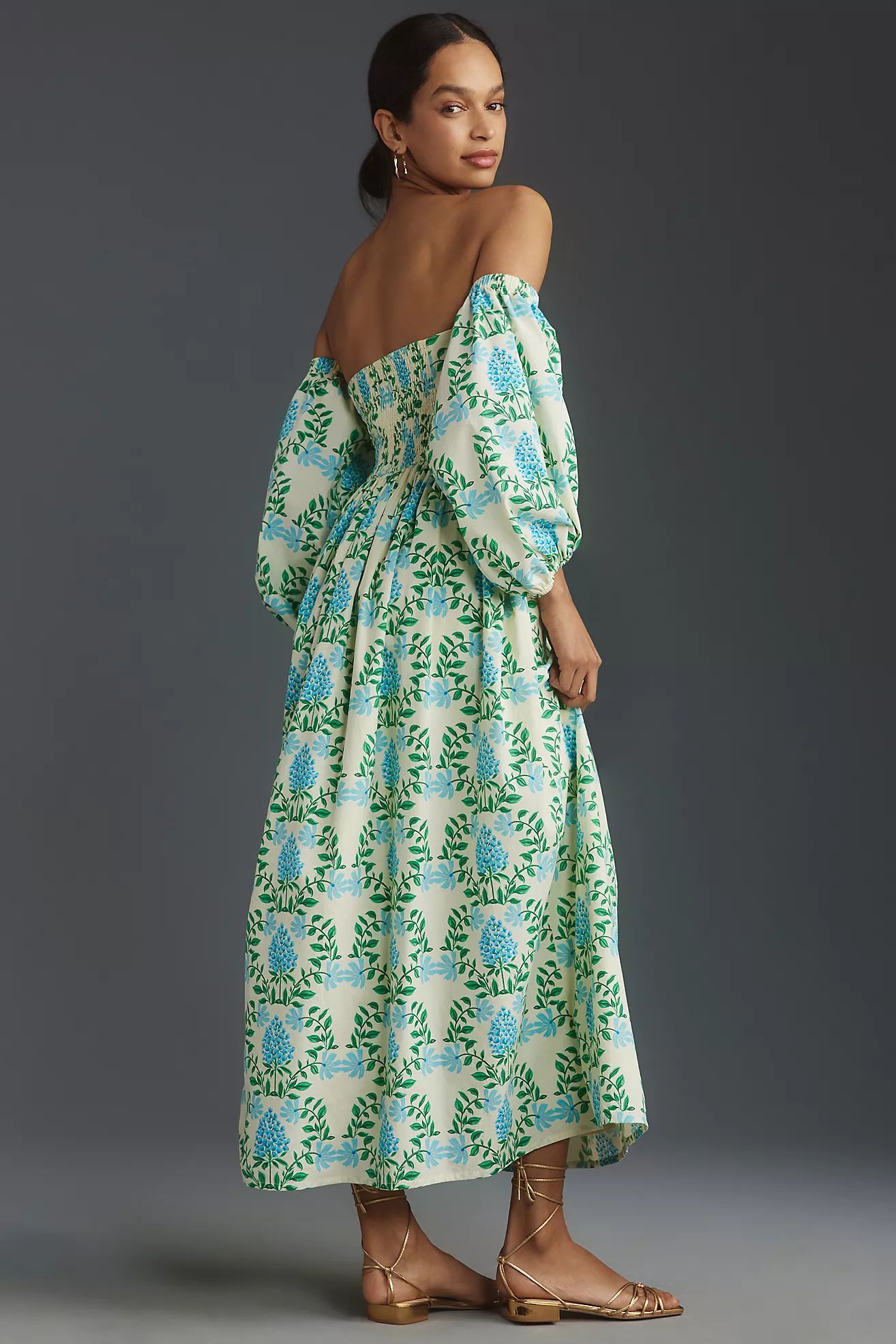 Let Me Be Long-Sleeve Printed Midi Dress | Anthropologie (US)