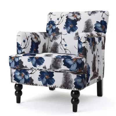 Harrison Tufted Club Chair with Nailhead Accents and Birch Wood Legs for Comfortable Seating and Elegant Design | Wayfair North America