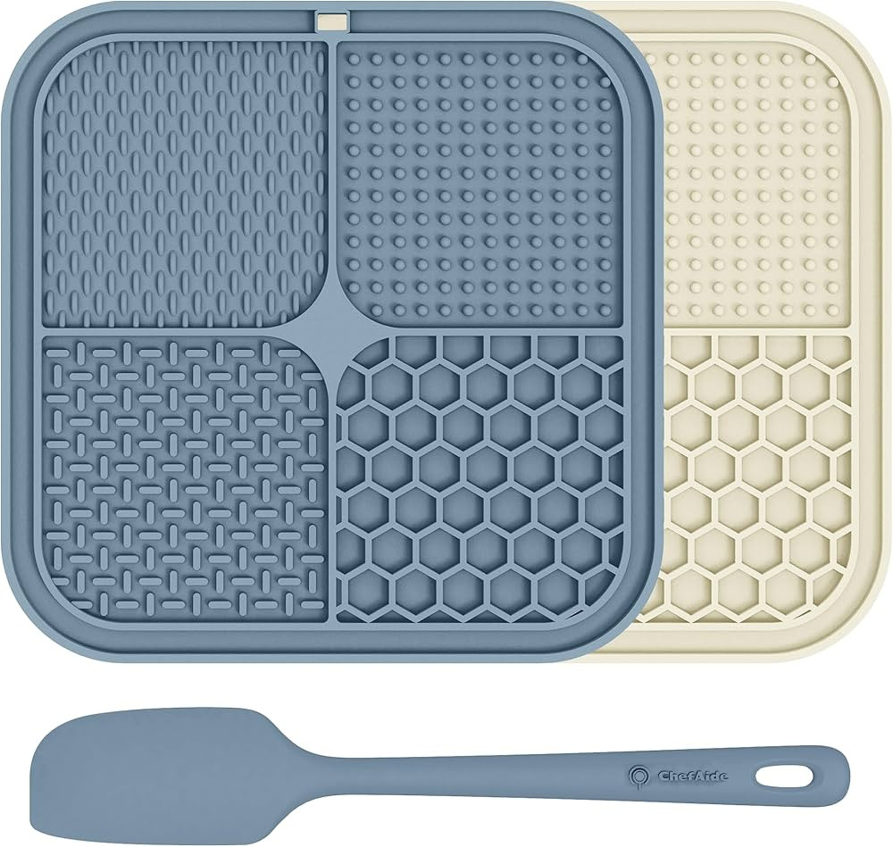 2 Pack Lick Mat for Dogs,Cats,Upgraded 8.5×8.5 inches Licking Mats with Suction Cups,Slow Feeder... | Amazon (US)