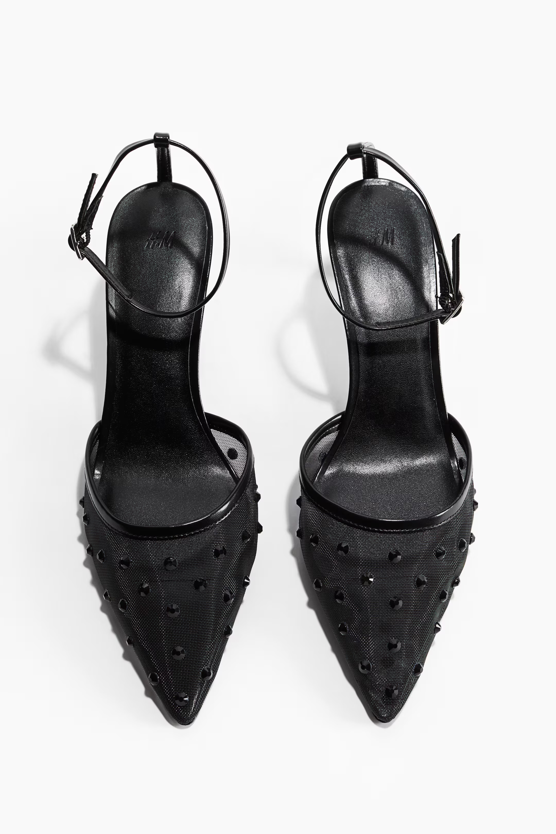 Mesh-Pumps mit dekorativem Strass - Schwarz - Ladies | H&M AT | H&M (DE, AT, CH, NL, FI)