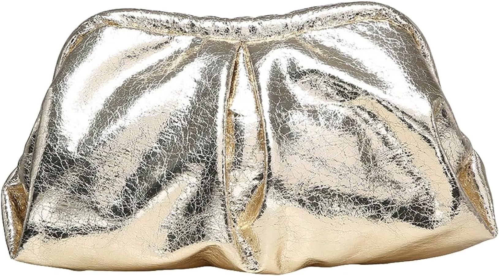 Verdusa Women's PU Leather Clutch Handbags Ruched Bag Purse | Amazon (US)