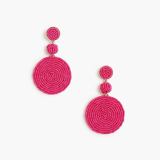 Large circle beaded statement earrings | J.Crew Factory