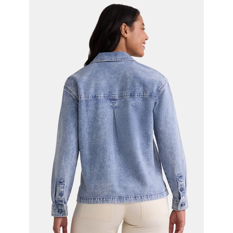Time and Tru Women's Denim Popover, Sizes S-XXXL | Walmart (US)