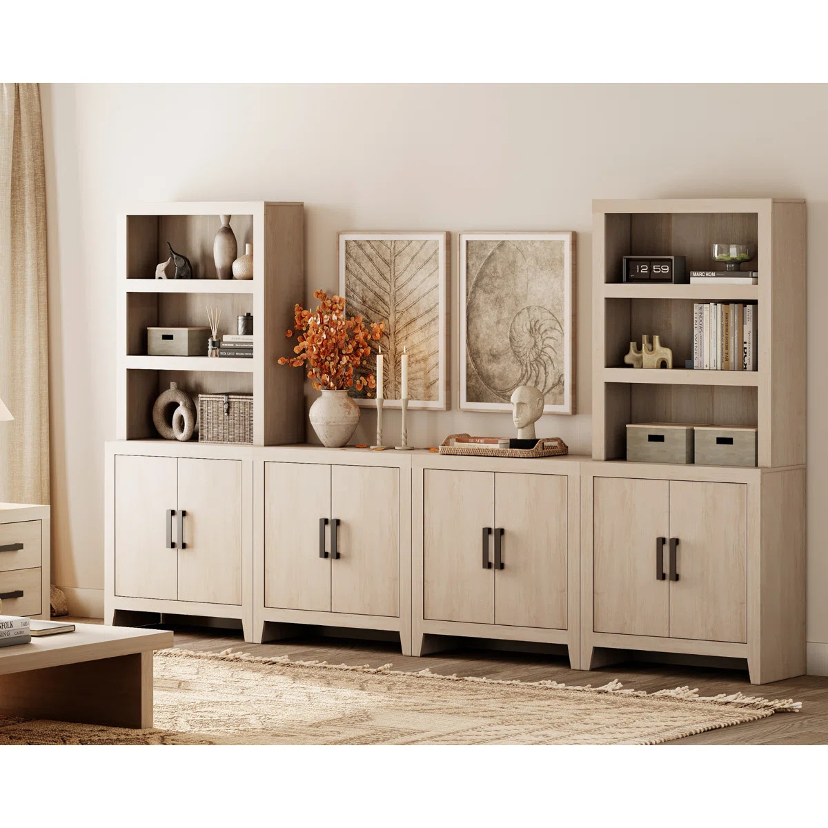 Latitude Run\u00ae Entertainment Center With Bookshelves, 4-Piece Modular TV Stand With Storage T... | Wayfair North America