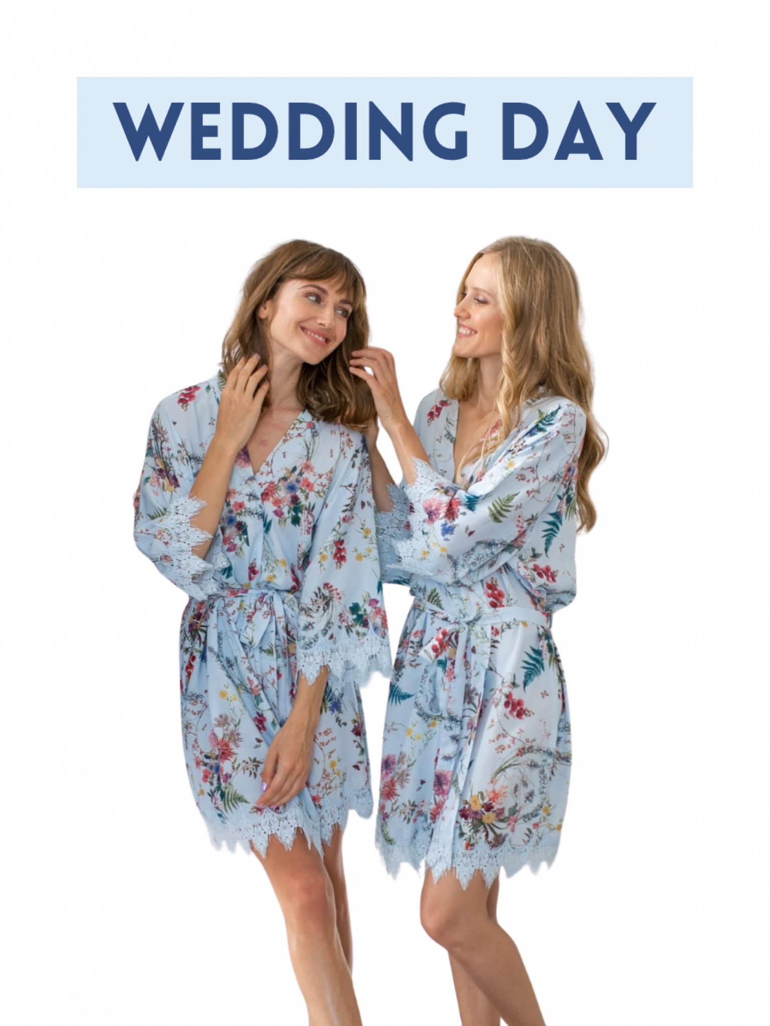 Bridesmaid robes. Wedding day. Getting ready photos. Fall wedding. Summer wedding. Spring wedding. Winter wedding. Lace bridesmaid robe. Blue floral bridesmaid robe. Bridesmaid proposal. Bridesmaid gifts. Gifts for her. Personalized bridesmaid robes. Personalized bridesmaid hangers. Bridesmaid proposal.

#LTKwedding #LTKSeasonal #LTKfindsunder50