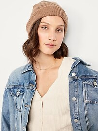 Rib-Knit Cuffed Beanie for Women | Old Navy (US)