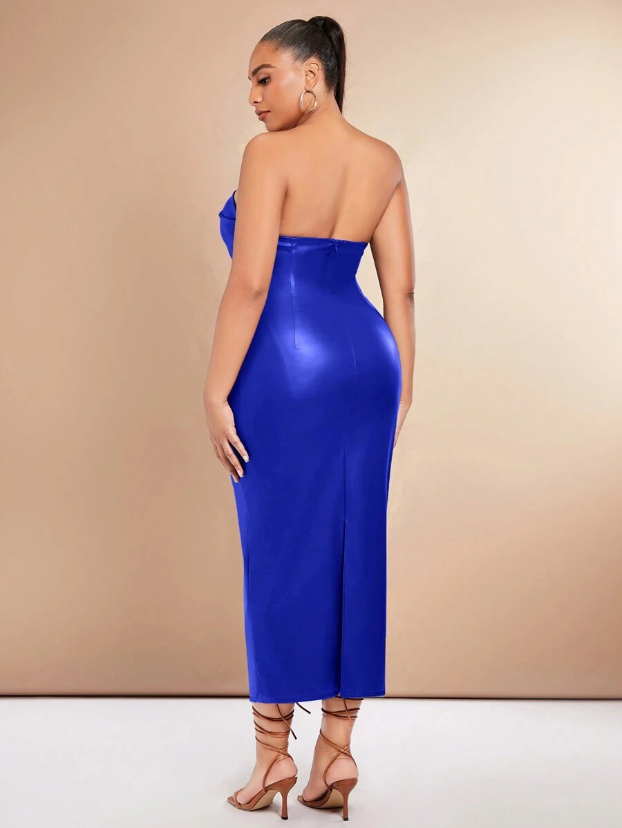 SHEIN BAE Plus Size Women'S Strapless Bodycon Dress | SHEIN