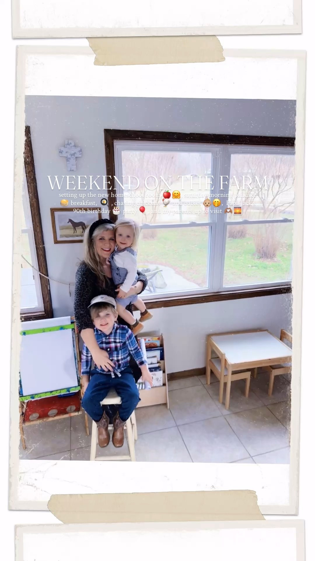Spent our Friday night chasing our babies 👶🏼🌾 and chickens 🐓🤭 at sunset 🌅 out on the farm 🚜🌳 and I truly just keep pinching myself 🥹 - can’t believe this is H O M E 🏡✨💭

Sweet @wesmabry and I stayed up lateee 🌙 friday night 🤭 and got the homeschool 👩‍🏫🍎 room together 🏡  and I’m in love!!! 😍 And Judson and Sweet Baby Levi Rhett 👶🏼🩵👶🏼 were so giddy 🤗 to get to wake up to see it this morning ☕️ and color 🖍️, too!! 🎨 I love the big windows 🪟 and all of the natural light ☀️ overlooking the beautiful pastures 🌳🌾 full of horsies 🐴 and donkeys!! 🫏 Still can’t believe that I bought this beautiful horse 🐎 print and cowboy 🤠 cross ✝️ ***before*** this horse farm came to existence in our story! ✍🏼 A “god wink” 😉 if you ask me!!! 🥹💭🎞️ Such a special room and I love the exposed brick, too!! ❤️ And tonight 🛠️ we got the chalkboard wall 🖼️ hung up (watch til the end to see 🎥) and it looks so cute!!! 🥰 Oh I just adore this room!!! 🍎✨

Been such a sweet Saturday finally feeling “moved in” 📦 to our farmhouse 🏠 and this room brings me so much joy y’all!!! 🤭☀️ The horses 🐴 out the windows 🪟, the signs of little learning hearts 🎨🖍️, and all the joy upon joy 🤩 ahead in this special space!! 🪑 Thank you, Lord!! ✨ Feels like He had this room built just for us in this season!!! 🥹🍎 💭🫶🏽

A sweet potato 🍠 pancakes 🥞 kind of slow Saturday morning around here!! 🫶🏽 And then had the sweetest time this afternoon at Papa Jack’s 90th (!!) birthday party!! 🎂🥳🎈 Such a yummy lunch 🥪 and fun 🤩 time celebrating!! 🎉  And these boys 👶🏼🩵👶🏼 sure were loving 🥰 the balloons!! 🎈Then my parents came up to visit for the evening and we ate at the local fish camp 🐟 my dad grew up going to… and Judson loveddd his brownie sundae 🍨 hehe!! 😋

And goodness gracious y’all… I will never get over the view of our farm from the dirt road and coming down our driveway 🛻… just unbelievable!! 🌾🌳🐴 Little Emily wouldn’t believe the life and dreams that the Lord has brought to fruition already in our lives 🥹💭🚜- all with the husband of my dreams, a toddler running around, and my littlest on my hip!!! 🤱🩵👶🏼 I love you already, 2026!!! 🎉✨