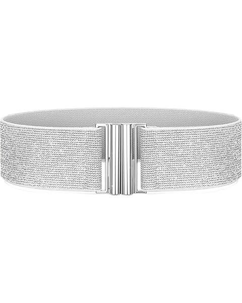 Glamorstar Wide Stretchy Waist Belt for Women Elastic Belt for Dresses | Amazon (US)