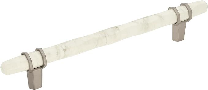 Amerock | Cabinet Pull | Marble White/Satin Nickel  | 6-5/16 inch (160 mm) Center to Center | Ca... | Amazon (US)