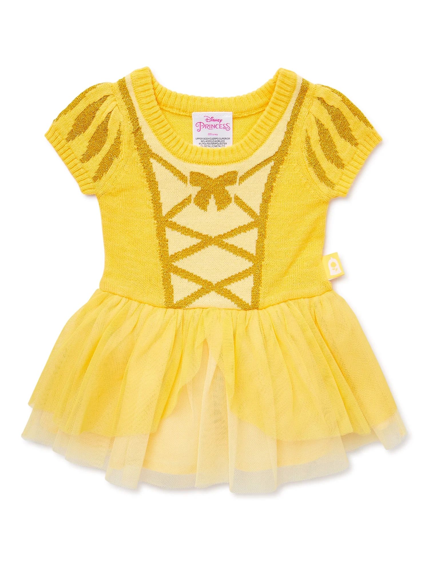 Disney Baby Girl Beauty and the Beast Belle Cosplay Dress, Sizes 0/3 Months-6/9 Months | Walmart (US)
