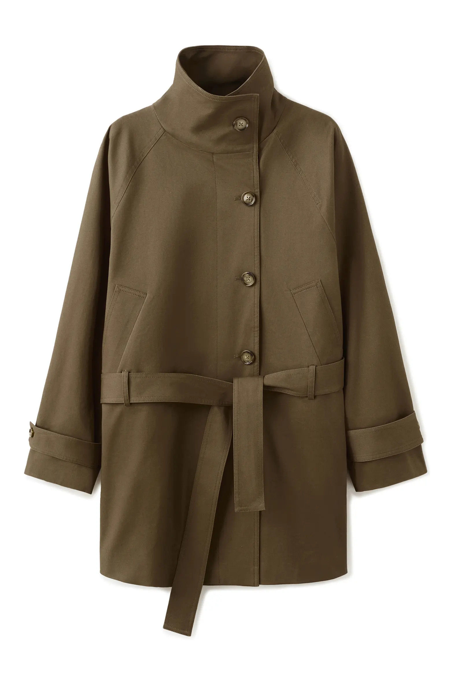 MANGO Funnel Neck Belted Trench Coat (Women) | Nordstrom | Nordstrom