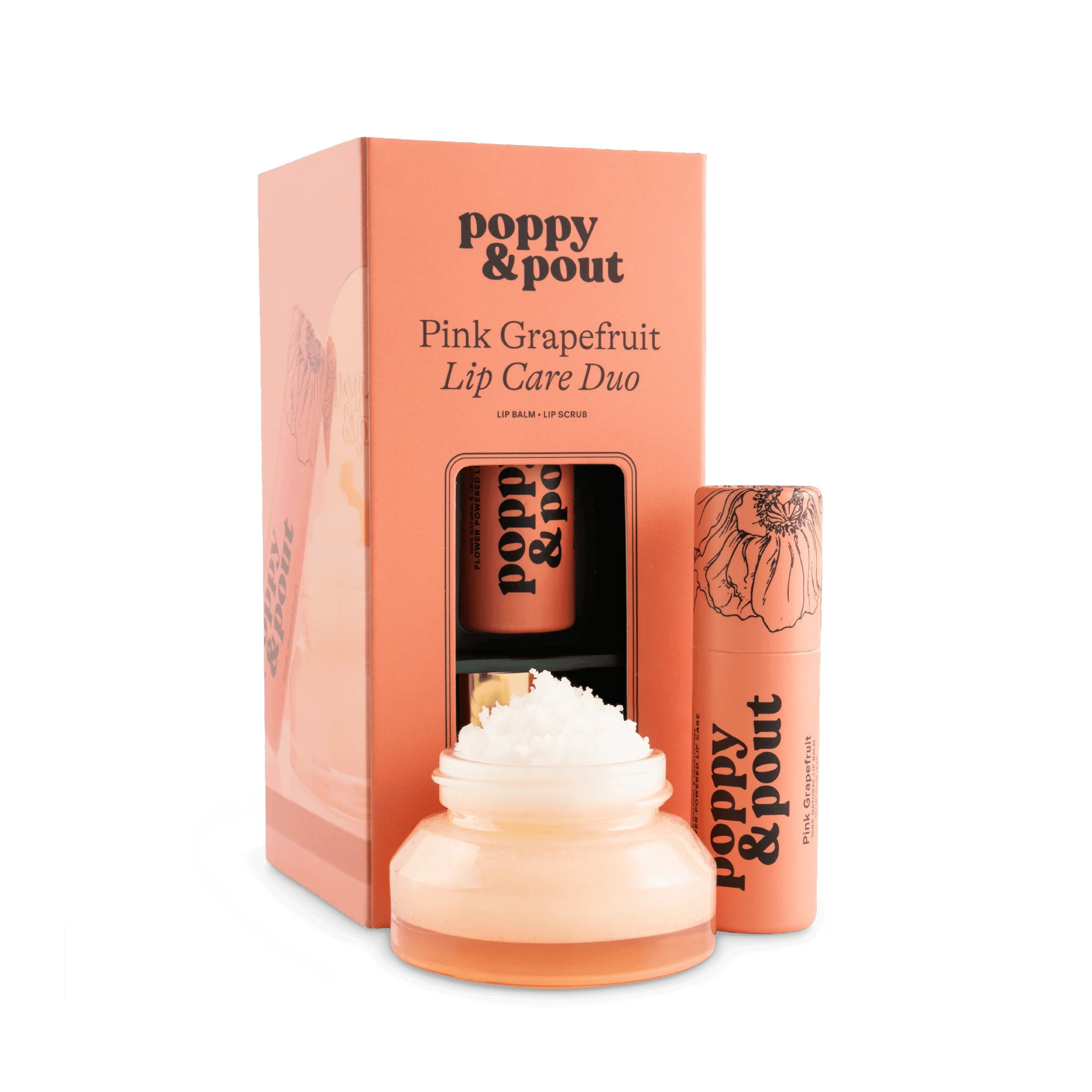 Gift Set, Lip Care Duo, Pink Grapefruit | Poppy & Pout