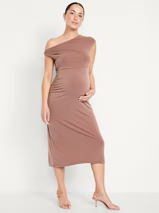 The Occasion by Old Navy Maternity Asymmetrical Shoulder Maxi Dress | Old Navy (US)