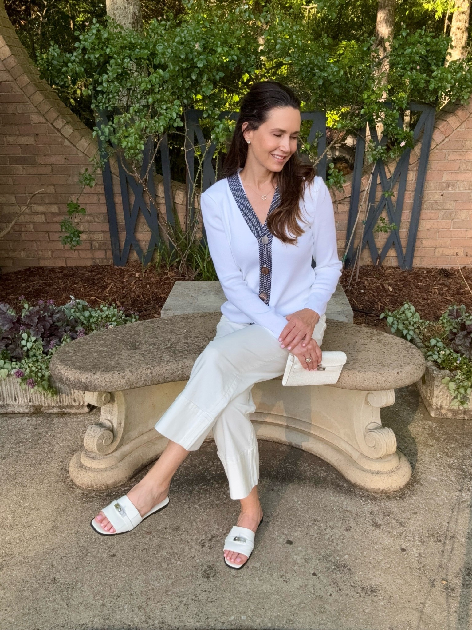 White Cardi + White Denim = Effortless Spring Uniform

Spring's here with Summer on its way! 
My roses are blooming and hydrangeas are beginning to green. 

This white cardigan set welcomes this Spring weather. A knit cardi with black textured trim, shell underneath along with cropped wide leg jeans give minimal color, but maximum impact. 

Newly launched collection by @Family_Savvy x @MingWangOfficial embraces timeless style with a modern edge.

#LTKootd #LTKOver40 #LTKgrwm