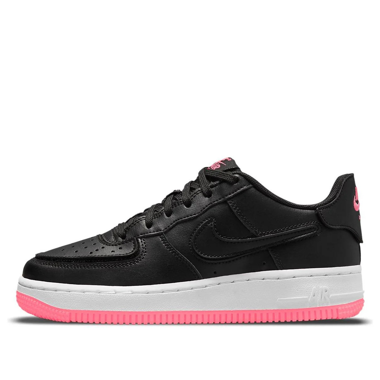 (GS) Nike Air Force 1/1 'Black Hyper Pink' DB4545-005 | KICKS CREW