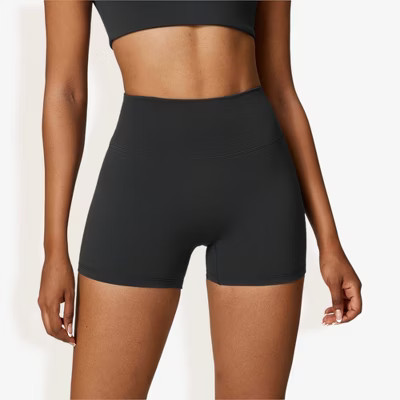 Anna-Kaci Active Women's High Waist Athletic Shorts Compression Fit with Seamless Design for Workout Wear - Small, Black | Target