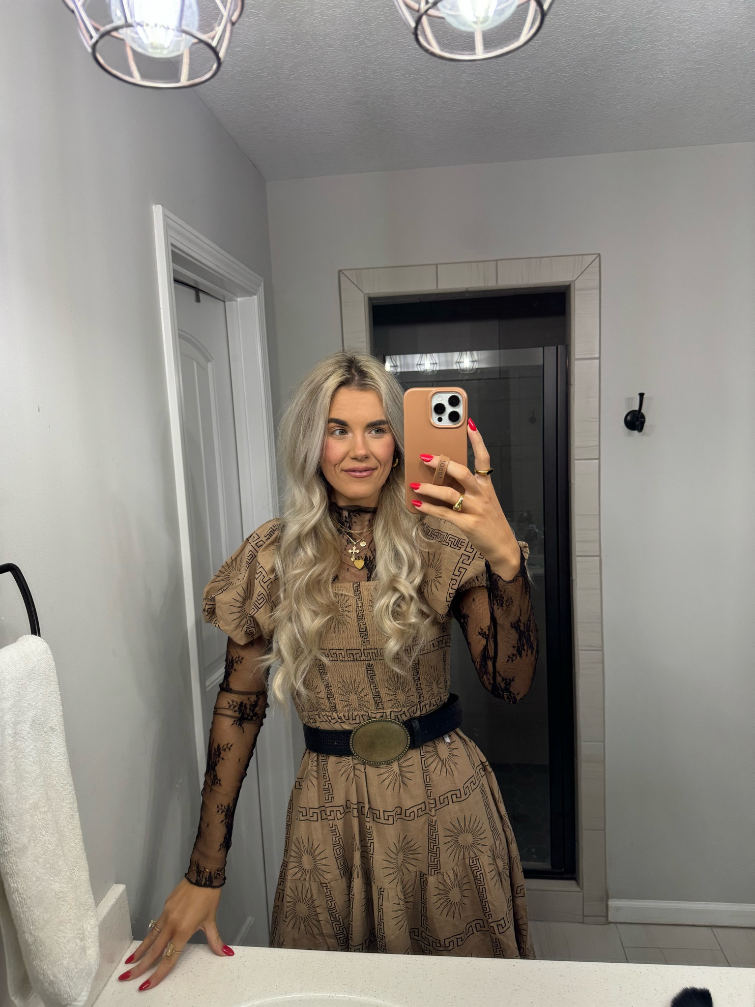 size small in lace top, size up in booties, size small in dress (top is stretchy) size small in belt 

#LTKSeasonal #LTKstyletip #LTKsalealert