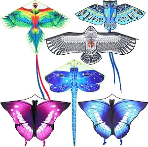 6 Pack Large Kite for Kids and Adults Butterfly Kite for Kids Age 4-8-12 Dragonfly Owl Parrot Eag... | Amazon (US)