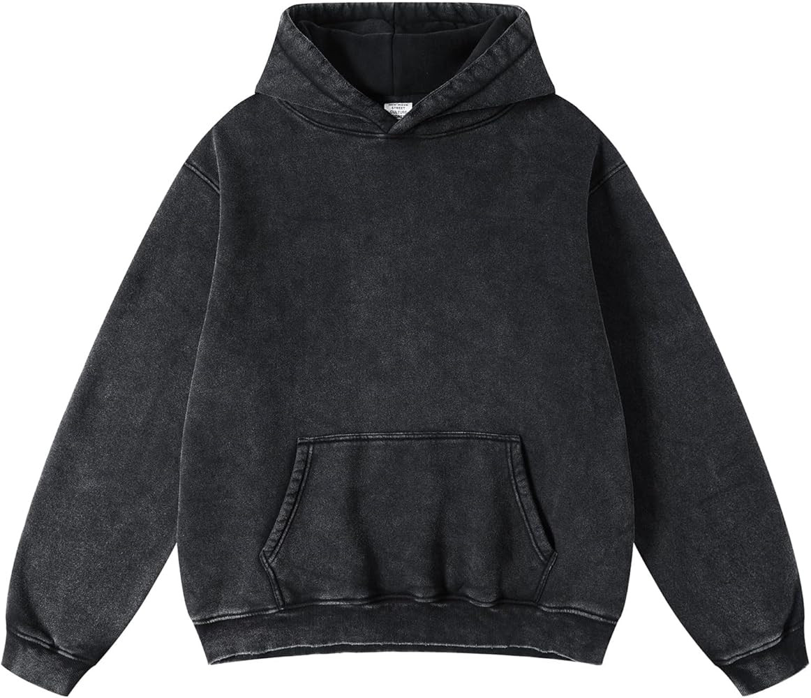 Mens Oversized Hoodies Pullover Vintage Sweatshirt Acid Wash Heavyweight Plush Cotton Baggy Stree... | Amazon (US)