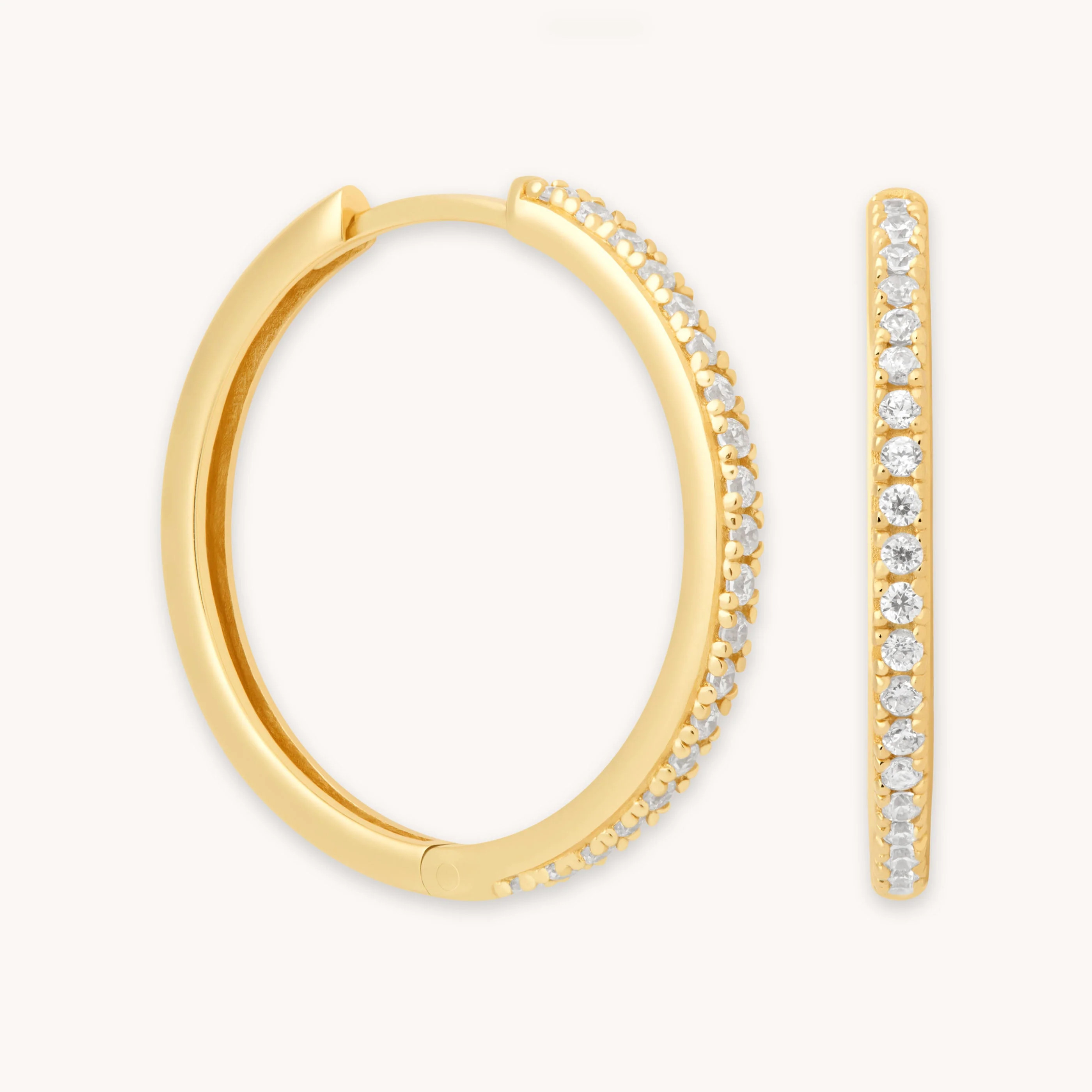 Essential Crystal Large Hoops in Gold | Astrid & Miyu UK