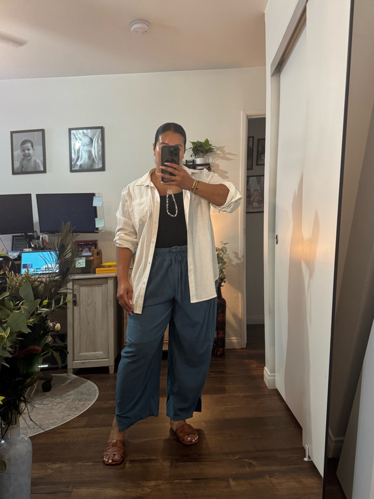 What I’m wearing as a midsize mom who wfh and it’s summer out here. 

Tank top - large / tts / cropped 
White button down - XL/ oversized fit 
Linen pants - XL- runs big/ tummy friendly 

Midsize outfit 
Linen pants
Curvy fashion
Summer outfit 
Brunch outfit 
WFH outfit 
Casual outfit 
Mom outfit 
Amazon linen pants 
Tummy friendly pants

#LTKootd #LTKMidsize #LTKmomlife

#LTKootd #LTKMidsize #LTKmomlife