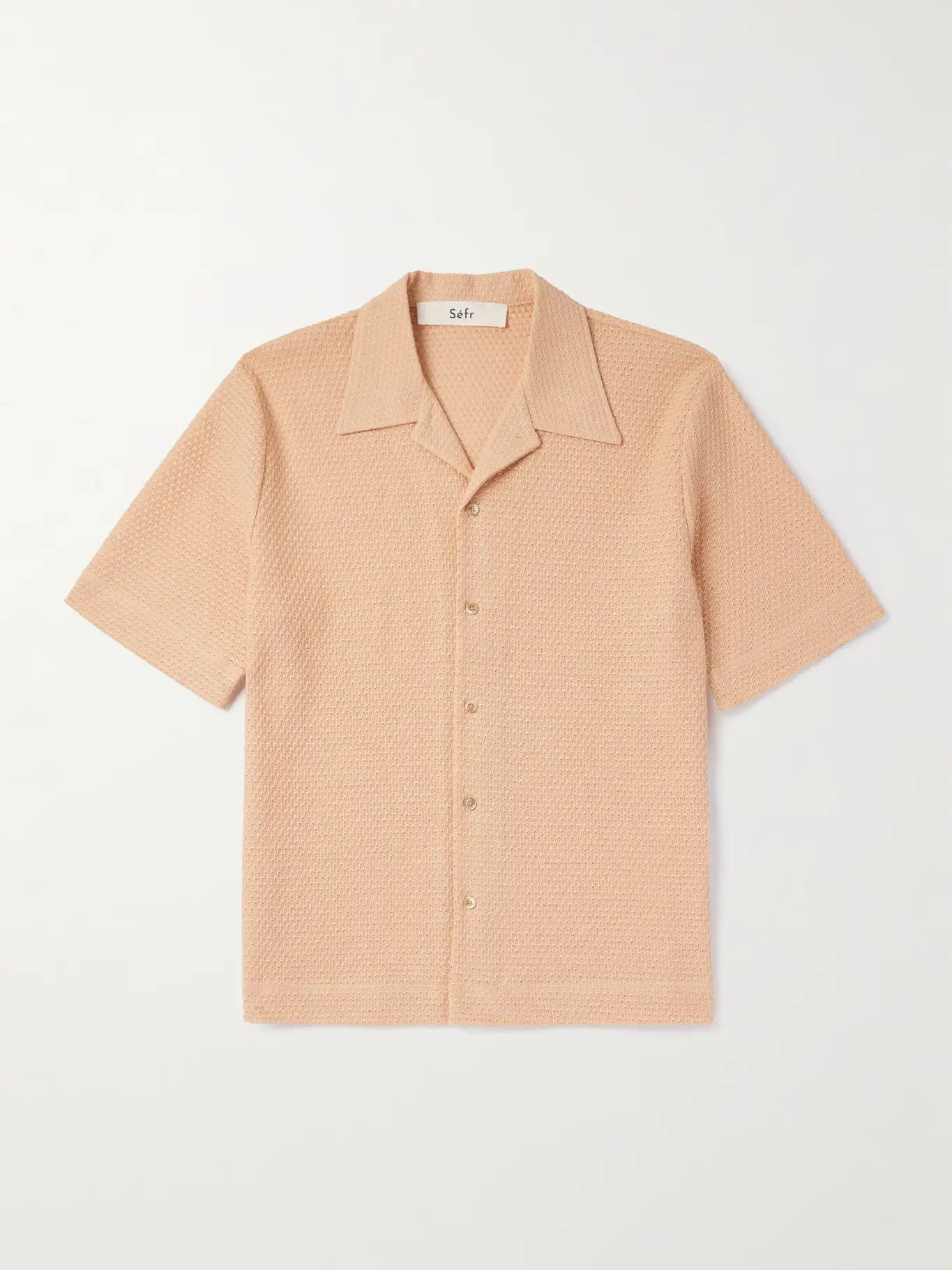 Noam Camp-Collar Waffle-Knit Cotton-Blend Shirt | Mr Porter (US & CA)