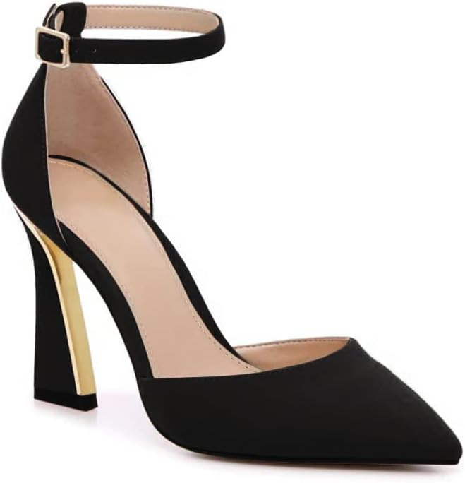 Juliet Holy Womens Pumps Point Closed Toe Heels Buckle Ankle Strap D'Orsay Heeled Sandals | Amazon (US)