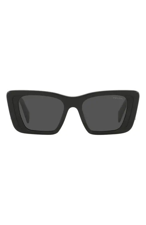 Prada 51mm Square Sunglasses in Black/Dark Grey at Nordstrom | Nordstrom